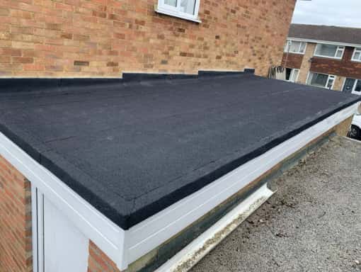 This is a photo of a new flat roof installed in Sittingbourne Kent. All works carried out by Sittingbourne Roofing Services