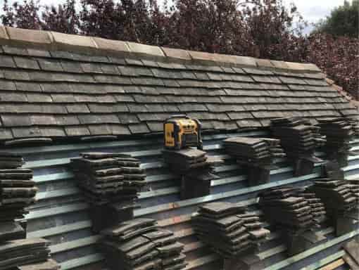 This is a photo of a roof repair being carried out in Sittingbourne Kent. All works carried out by Sittingbourne Roofing Services