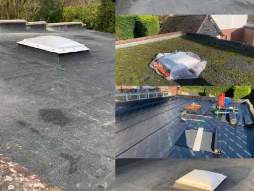This is a photo of flat roof repairs in Sittingbourne Kent. All works carried out by Sittingbourne Roofing Services